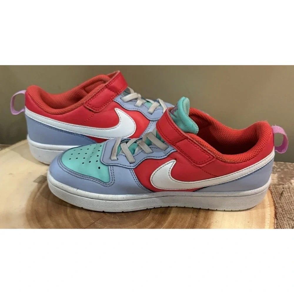 Nike Court Borough Low Youth  2.5 Y Recraft Dv5457 400 Cobalt‎ Bliss White Red